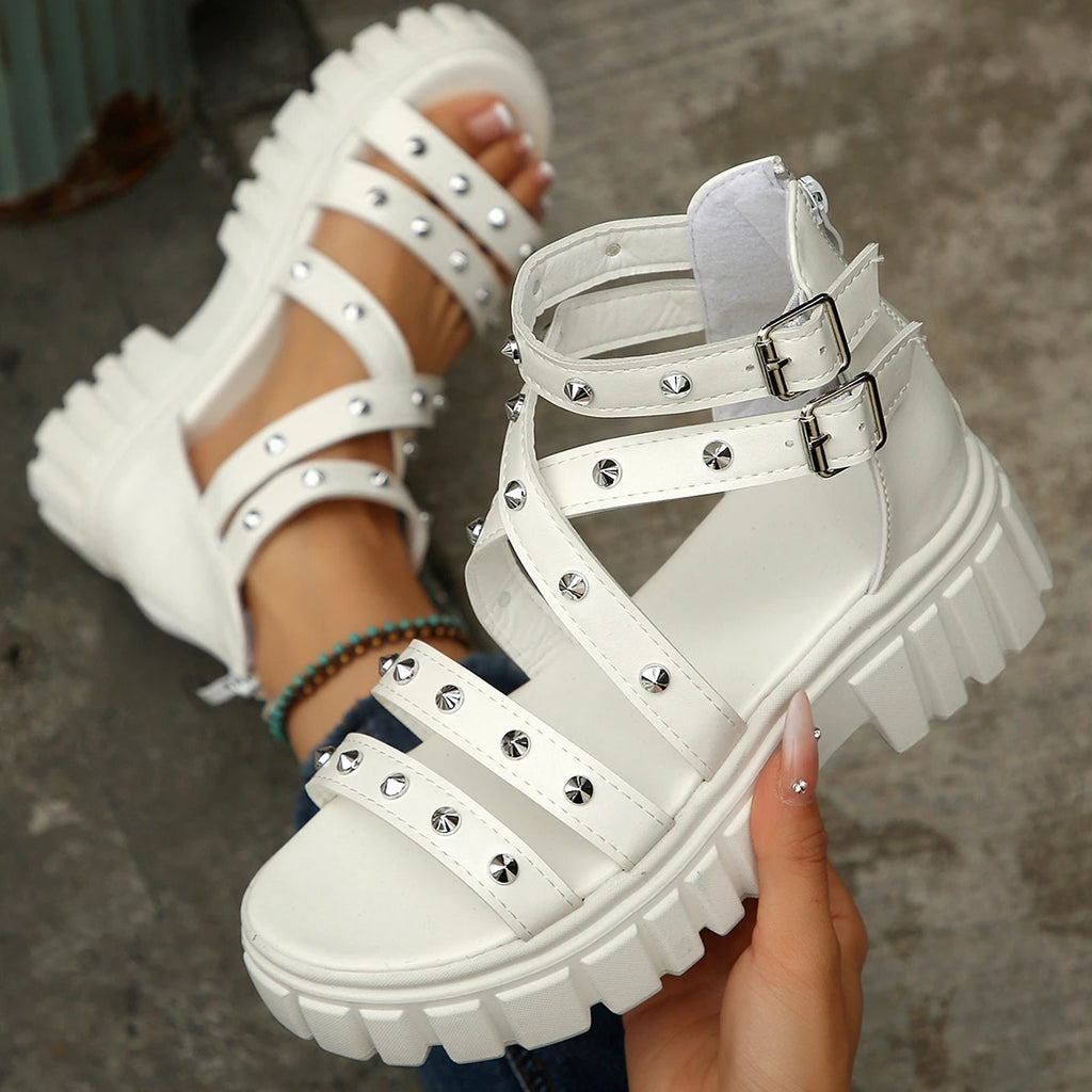 Women Sandals Summer Fashion Sexy Shoes Medium High Heel Outdoor Sandals Casual Comfortable Wedding Shoes Women Zapatos De Mujer Zpaxo