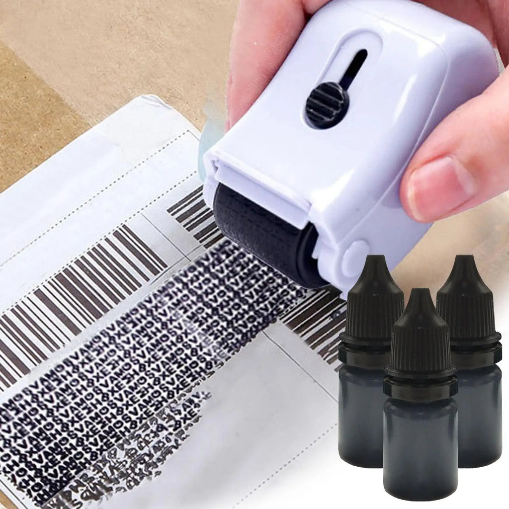 30ml Black Ink Refills Information Eliminators Privacy Theft Protect ID Security Stamp Messy Code Confidential Seal Supplies Zpaxo