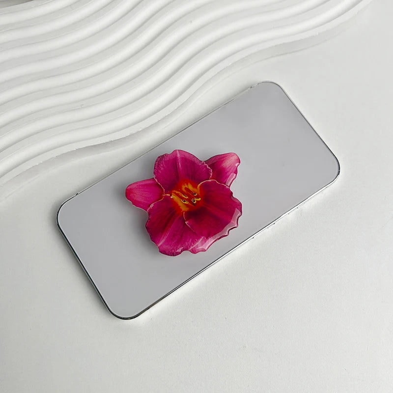 Acrylic Flower Phone Grip Ring Holder & Folding Stand