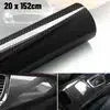 DIY Protection Waterproof Decal 6D Car Interior Wrap Sticker Glossy Zpaxo Black-20X152cm