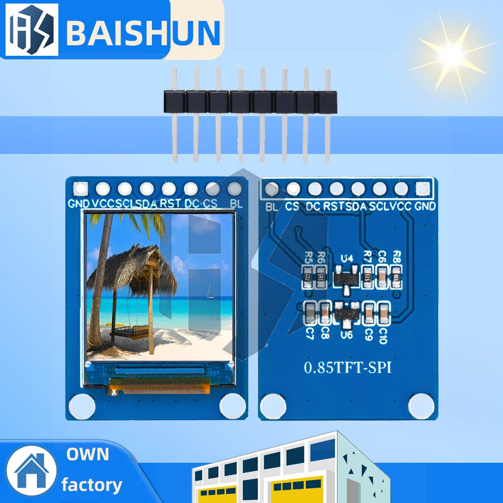 0 85 TFT Display Module HD IPS LCD LED Screen 128X128 SPI Interface Zpaxo Default Title
