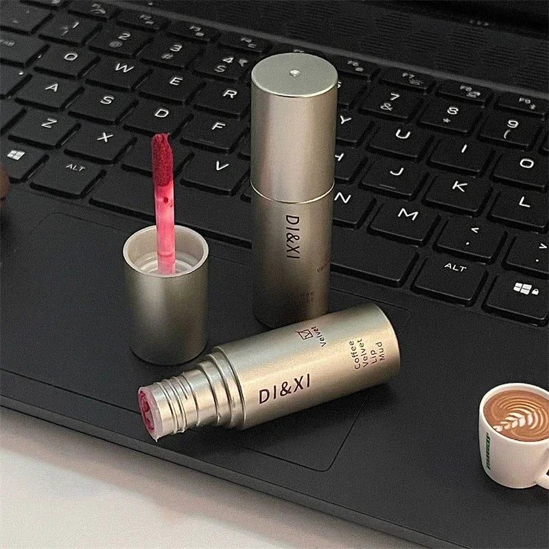 6 Colors Silky Velvet Matte Lipgloss Waterproof Non-Stick Cup No Fade Lip Glaze Low-saturation Gray Pink Liquid Lipstick Makeup Zpaxo