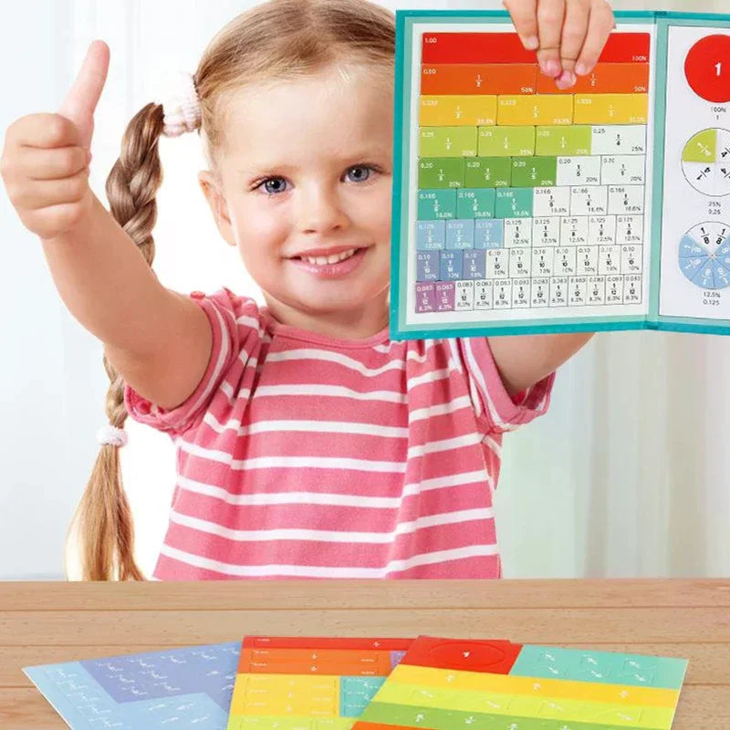 Montessori Magnetic Fraction Learning Math Toys Montessori Arithmetic Teaching Aids Wooden Book Educational Toys for Children Zpaxo