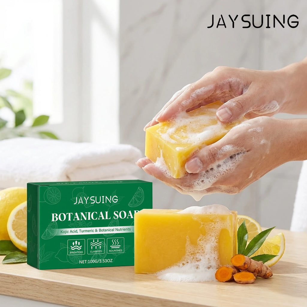 Jaysuing Turmeric Botanical Soap – Cleanse, Moisturize & Exfoliate Botanical Bar Soap Zpaxo