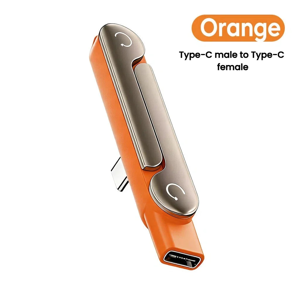 240W 2-in-1 Black Orange Fast Charging Foldable Bracket Data Cable