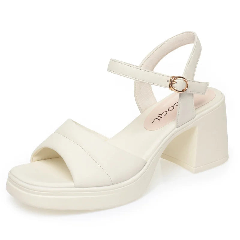 Fashionable Thick-soled One-strip Sandals Women Thick Heels Open Toes Zpaxo