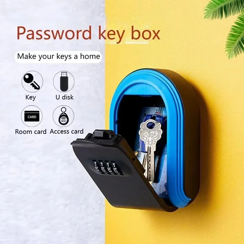 Wall Mount Key Lock Box 4 Digit Password Code Security No Home Office Zpaxo