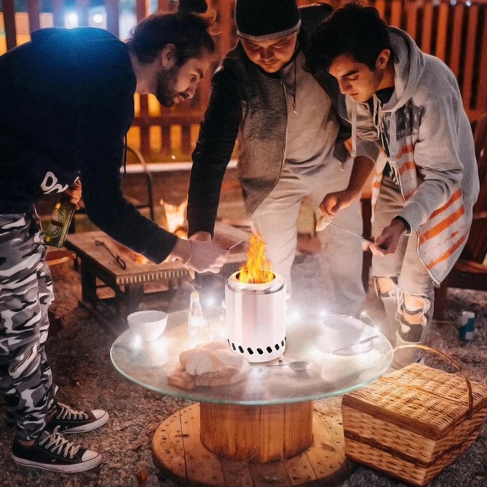 Smokeless Tabletop Fire Pit Mini Firepit Portable Stove Wood Burning