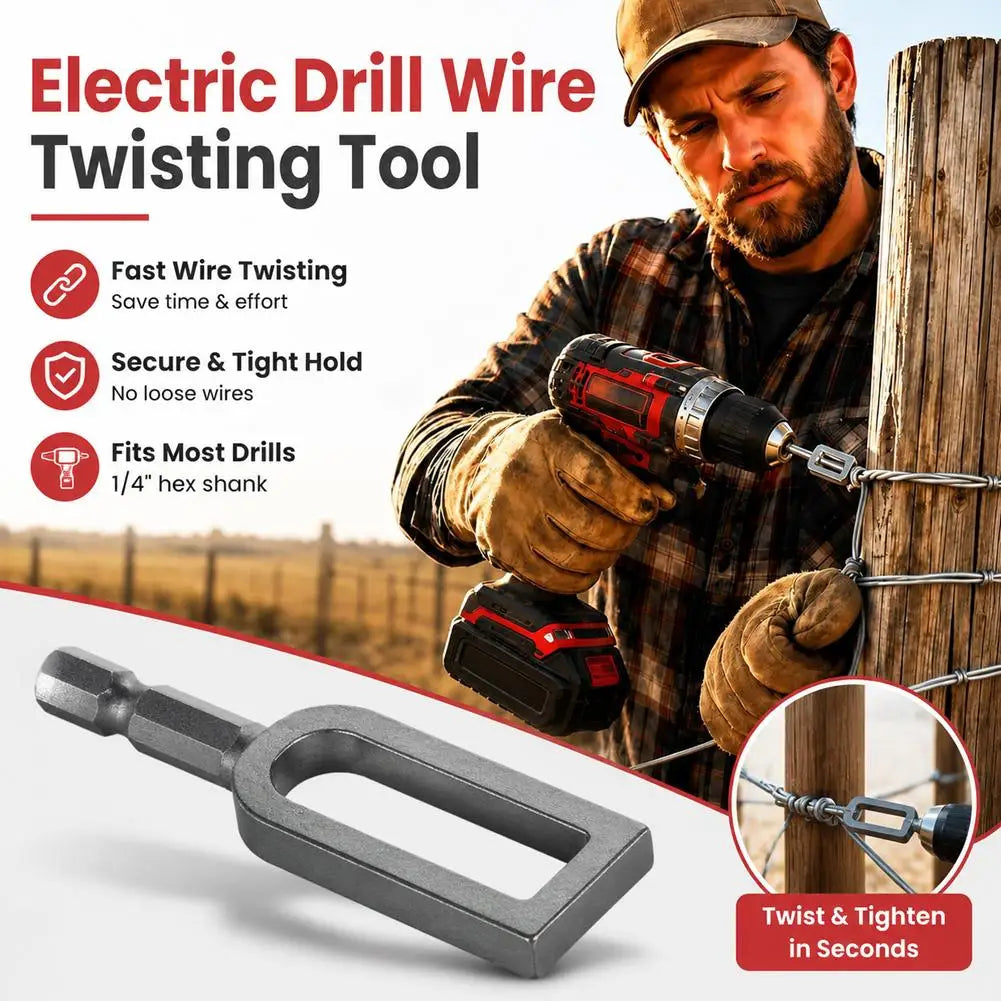 1/4" Hex Shank Wire Twister Drill Attachment | Rebar Tie Tool Drill Wire Twister Zpaxo