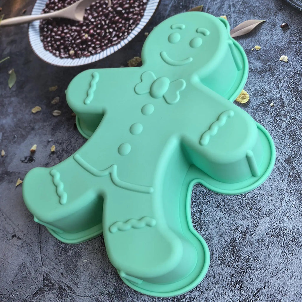 3D Silicone Gingerbread Man Baking Mold Non Stick Christmas Tray Cake