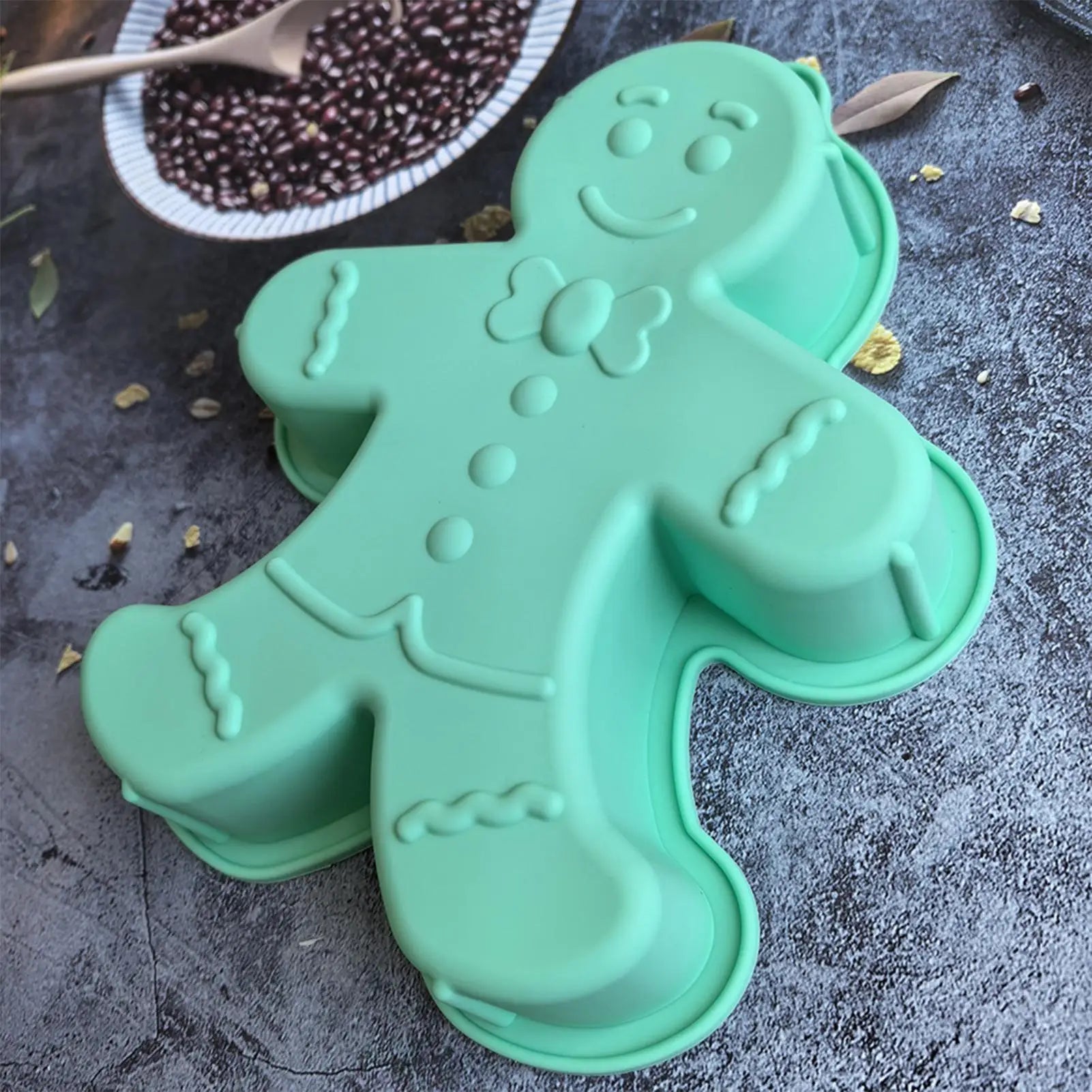 3D Silicone Gingerbread Man Baking Mold Non Stick Christmas Tray Cake