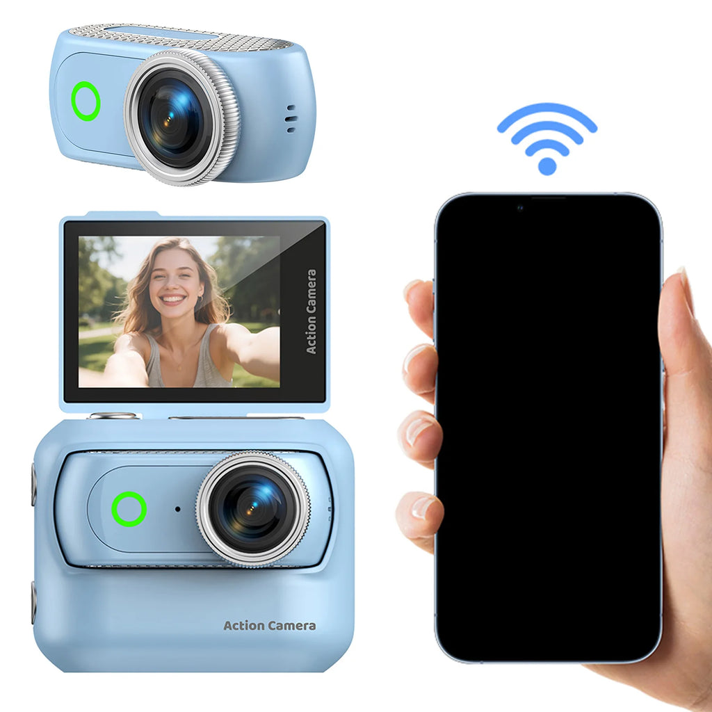 Compact Panoramic Action Camera Flip Screen Wifi Mini Sports Magnetic