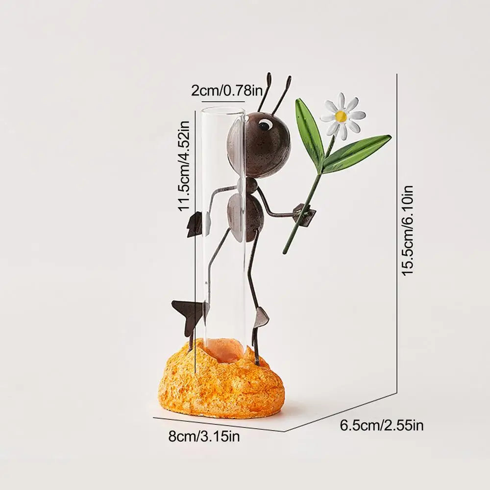 Sculptures Ants Figurine Hydroponic Plants Container Metal Lawn
