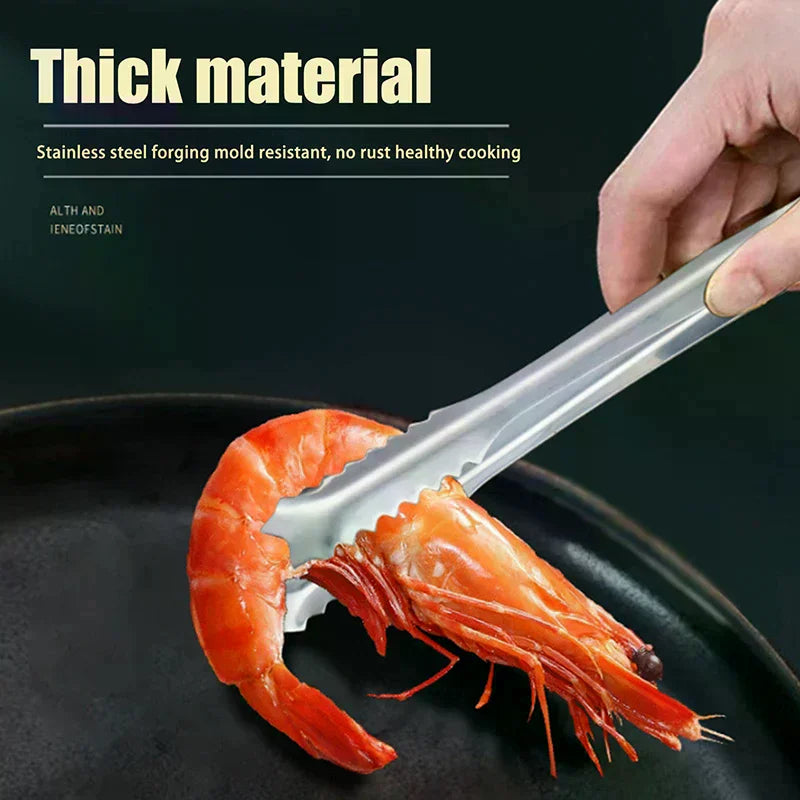 Stainless Steel Kitchen Food Meat Non-slip Non-stick Steak Clamp Zpaxo