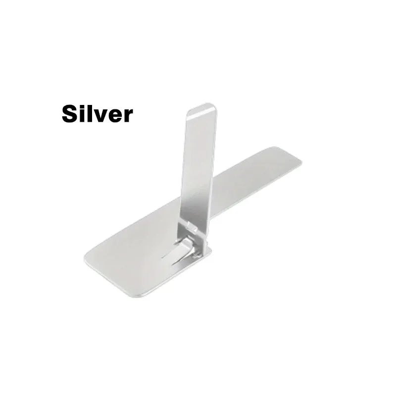 Ultra-Thin Adhesive Phone Stand – Folding Invisible Kickstand Phone Kickstand Zpaxo Silver