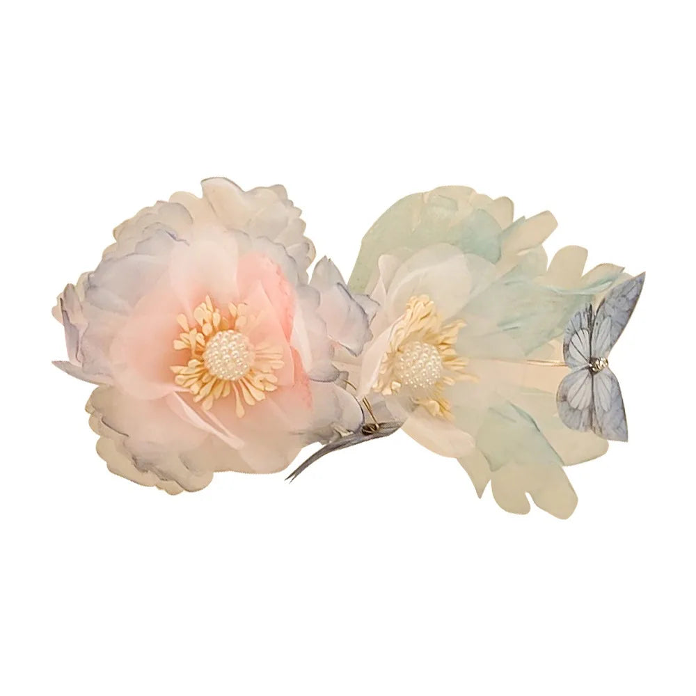 Elegant Plastic Flower Hair Clip Romantic Side Hairgrips Butterfly Zpaxo