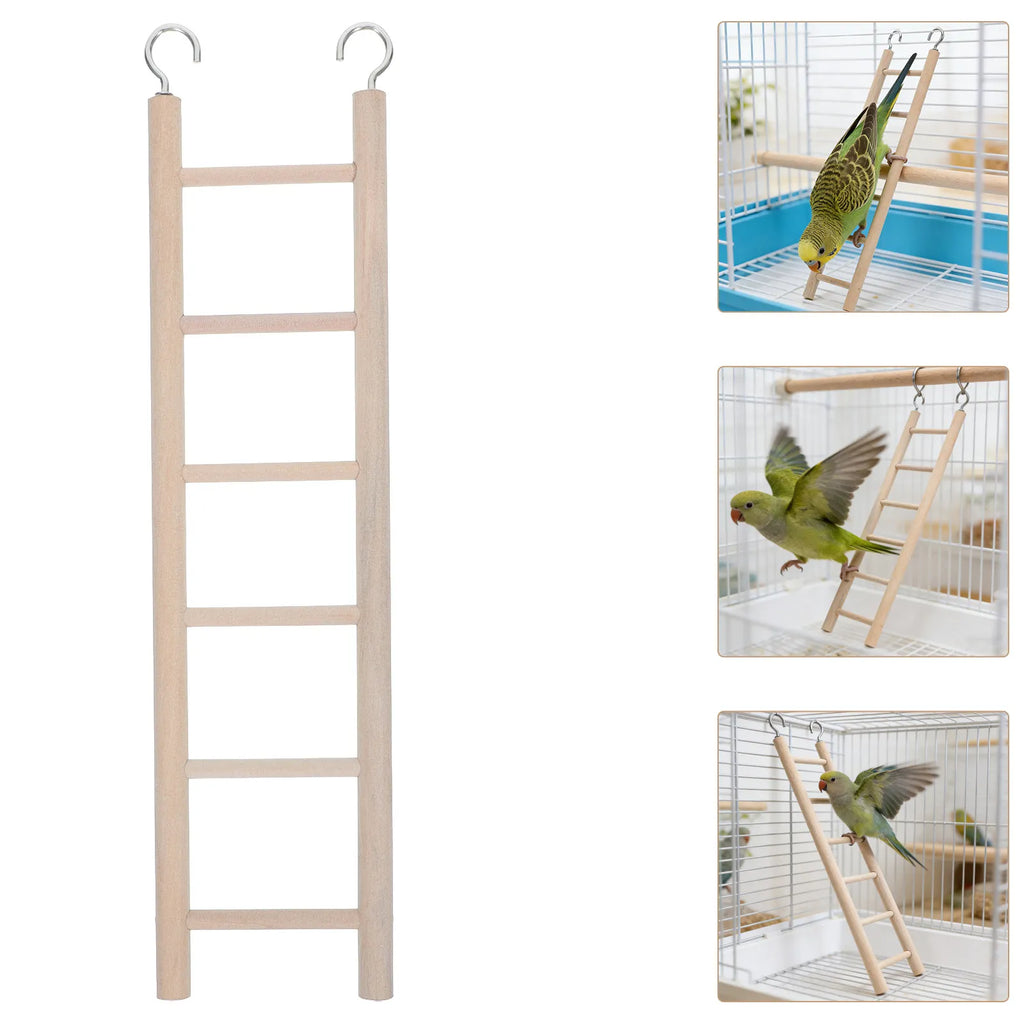 Cockatiel Parrot Ladder Wooden Swing Hanging Suspension Bridge