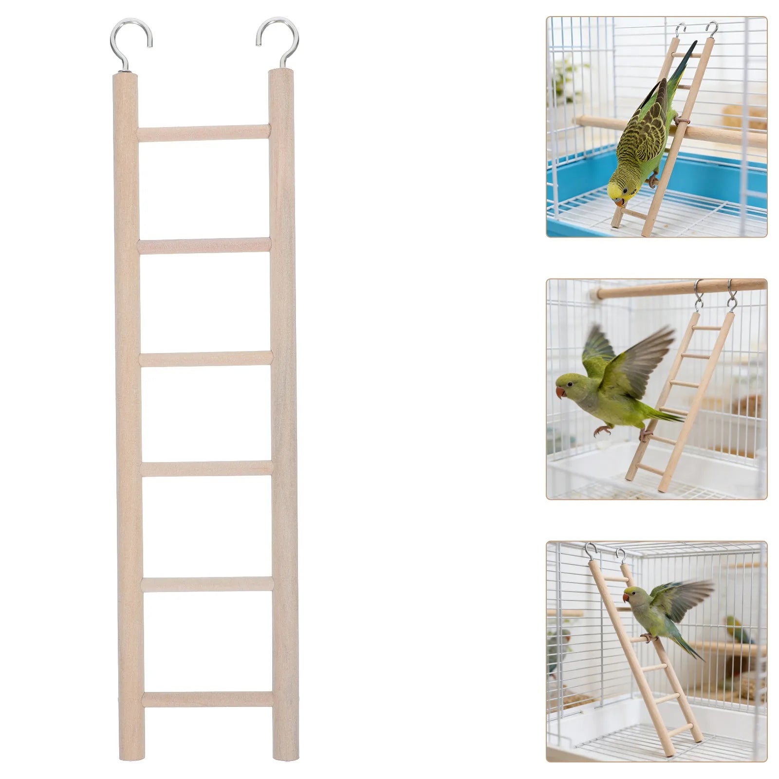 Cockatiel Parrot Ladder Wooden Swing Hanging Suspension Bridge