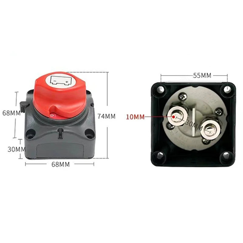 Battery Disconnect Switch 12V–48V 275A Cut-Off | M10 Marine & Car