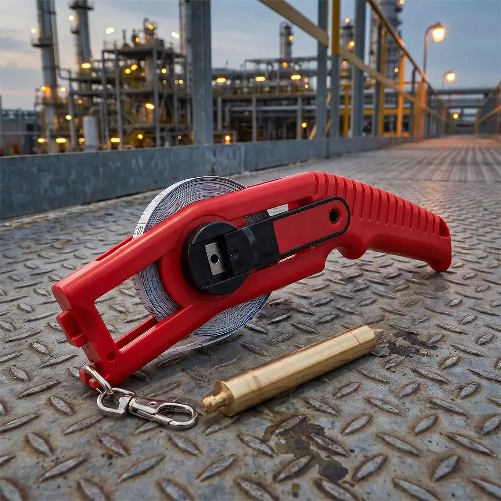 Engraved Oil Gauge Dual Scale Fast Retractable Oil Tank Gauging Tape Comfortable Brass Plumb Bob Fuel Measuring Device Ship Zpaxo