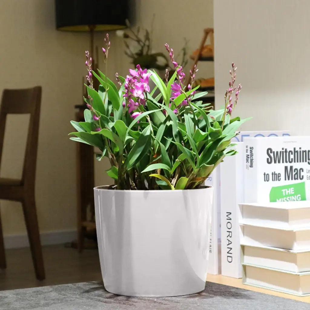 Round Self-watering Plant Flower Pot Water Level Indicator Plastic Zpaxo