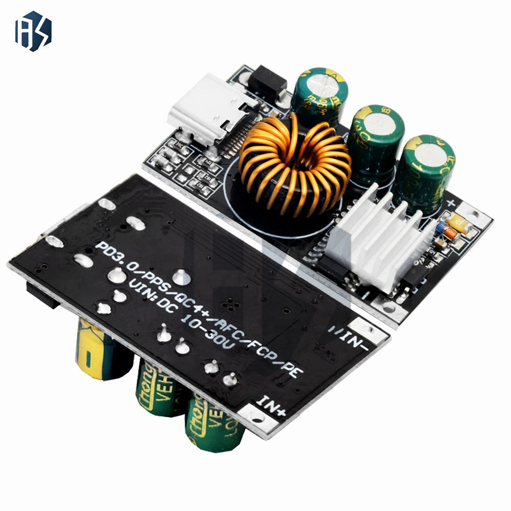 Type-c QC3 0 PD 24W Fast Charger Buck Module 10-30V DC 5V 9V Smart Zpaxo