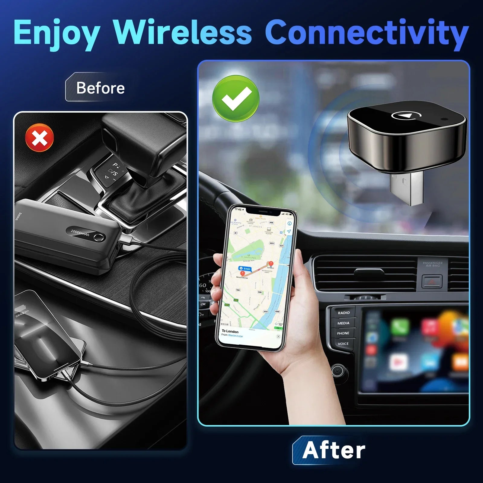 2026 Wireless Carplay Adapter Mini Factory Car Display Stronger Zpaxo