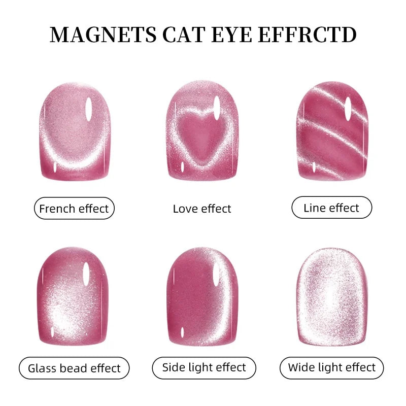 3 in 1 Cat Eye Nail Magnetic Stick Love Heart Snake Pattern French Cat Eye Nail Magnet UV Gel Polish Effect Manicure Design Tool Zpaxo