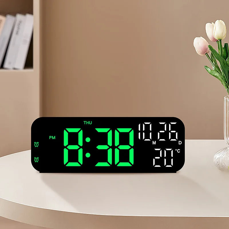 Digital Alarm Clock Temperature Date Week Display Night Mode Table