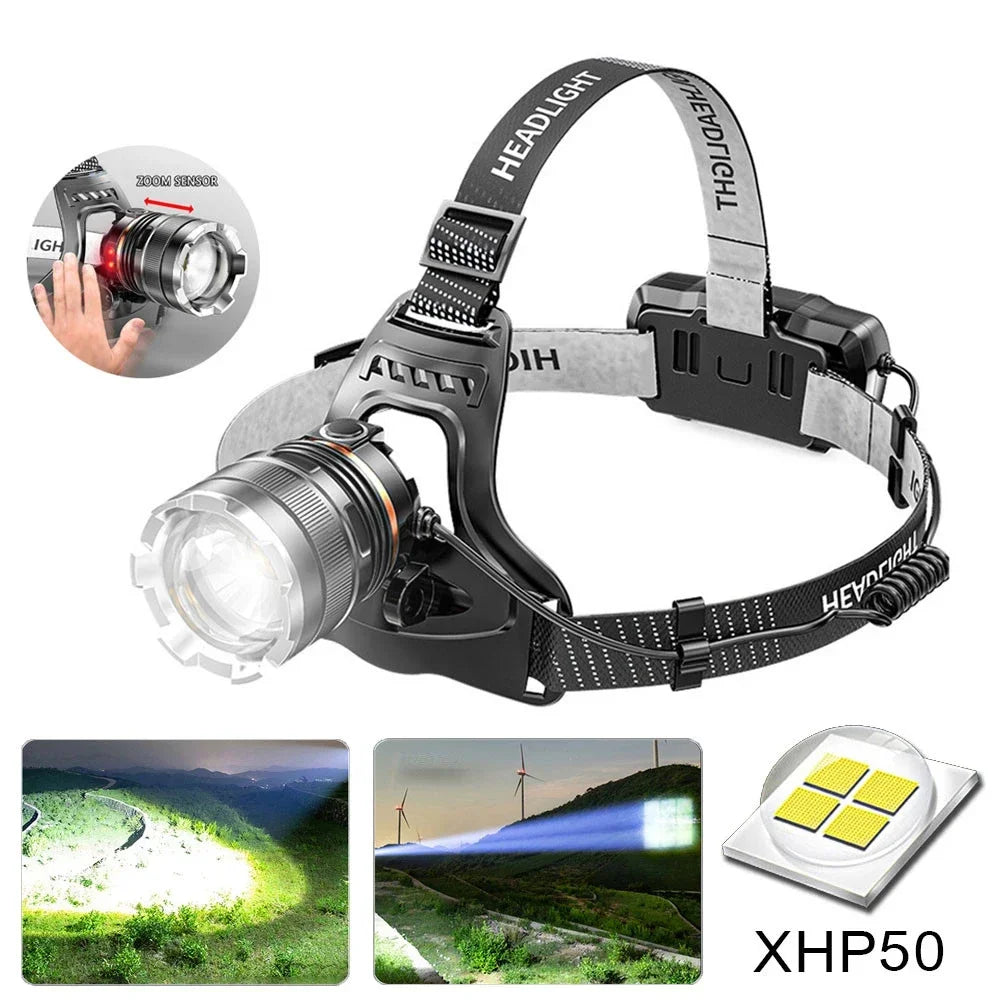 ESMARTER XHP50 LED Headlamp 2300LM Zoomable Waterproof