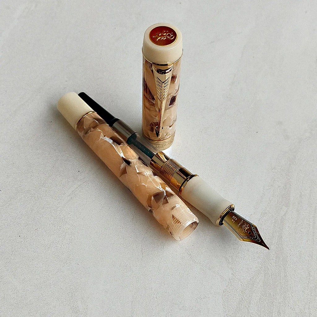 Jinhao 100 Fountain Pen Commemorative Resin Good Pen Nib 18 KGP Gold Sandwiched Thin Tod Small Business Office Gift Pen Zpaxo