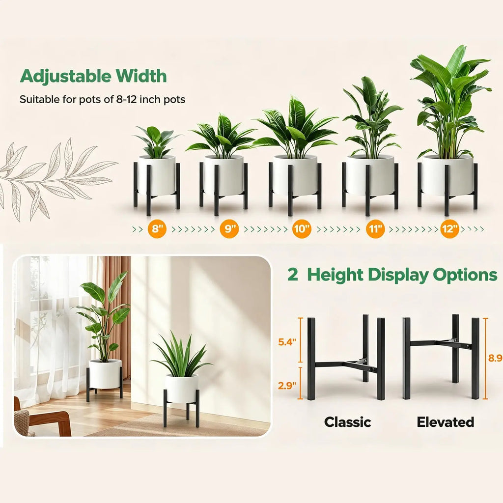 Adjustable Plant Stand Indoor Metal Triangular Holder Waterproof