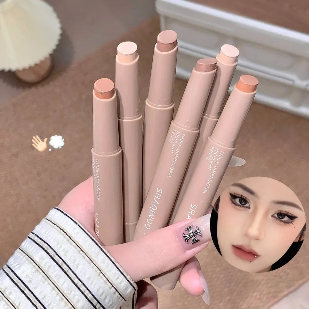 3 Colors Face Contouring Makeup Stick Bronzer Cream Makeup Highlighter Brightening Pen Women Face Illuminator V Face Foundation Zpaxo