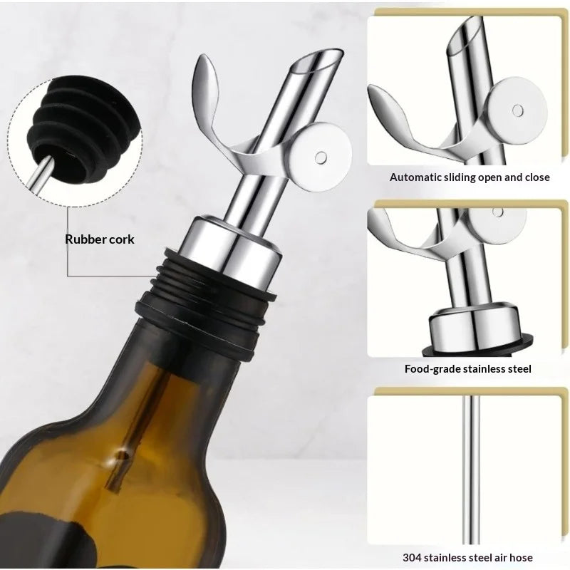 304 Stainless Steel Oil Nozzle – Leak-Proof Bottle Pouring Stopper Oil Pouring Nozzle Zpaxo