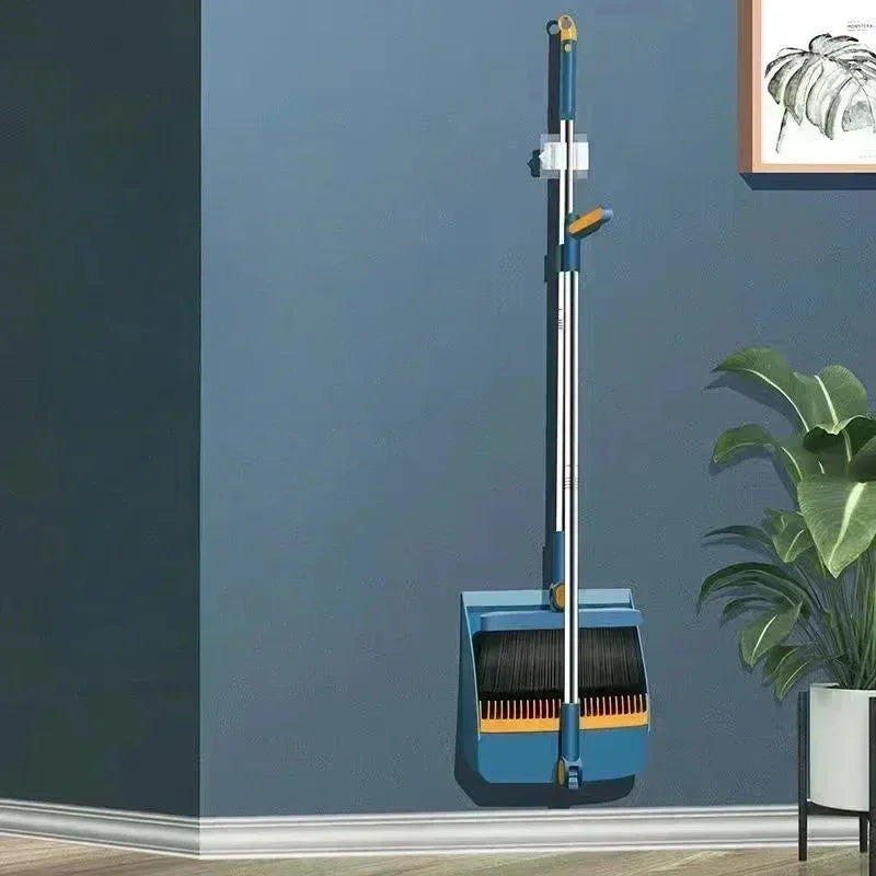 Long Handle Broom & Dustpan Set – Home & Office Sweeping Kit Broom & Dustpan Set Zpaxo Blue