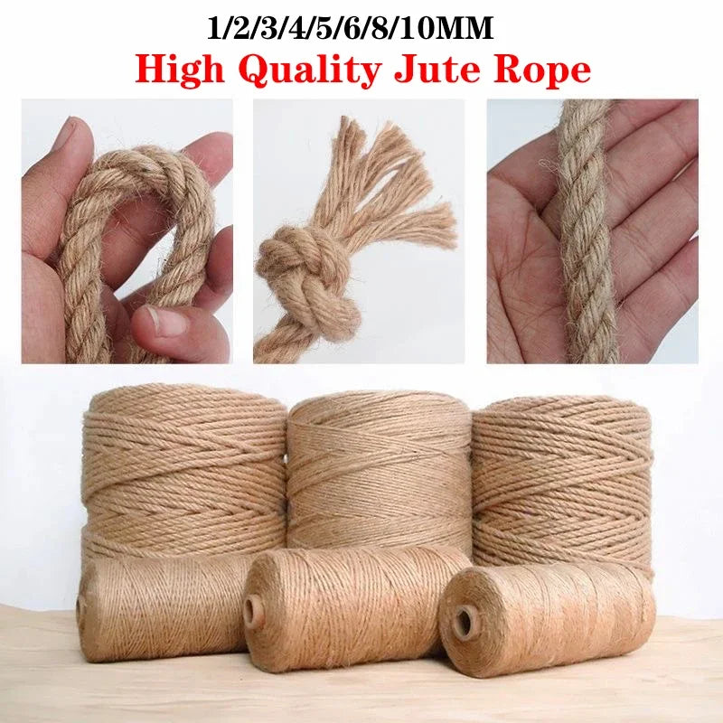 Natural Hemp Rope String for Jute Decoration, Twine for Crafts, Gift Wrapping, Jute Cord for Gardening, And Wedding Party Decor Zpaxo