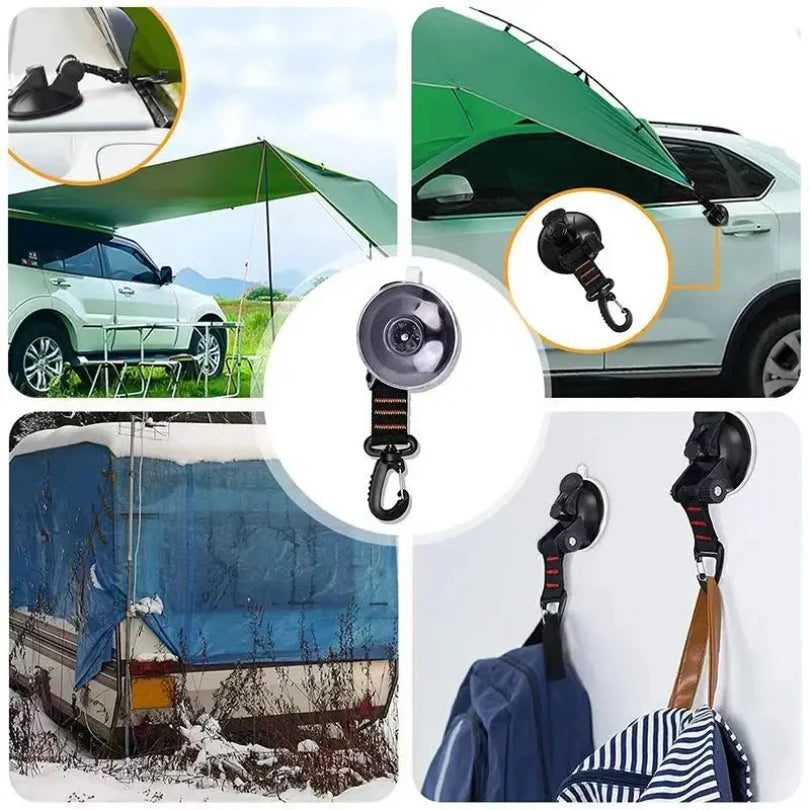 Suction Cup Hook Swivel Red 4 Pack Cups Window with Hooks Strong Car Awning Clips Camper Van Accessories Zpaxo