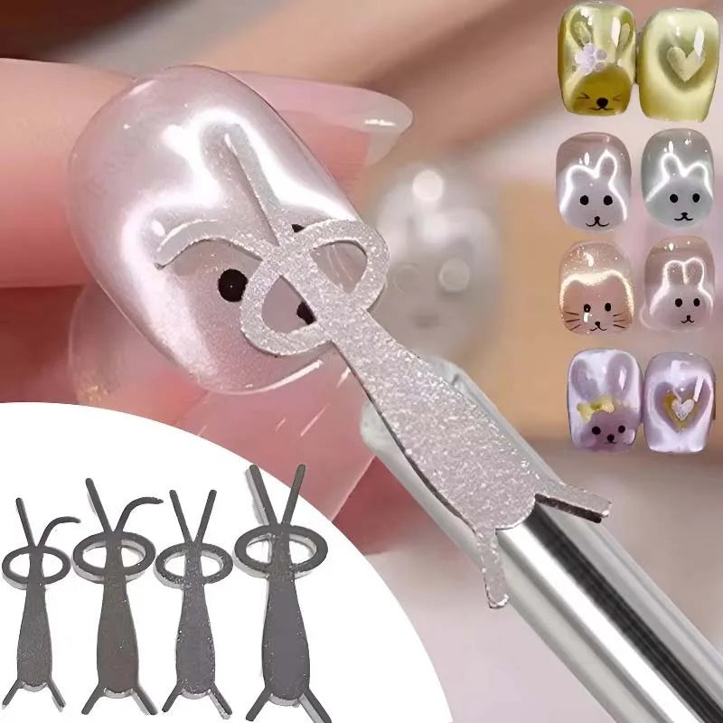 Rabbit Shaped Cat Eye Magnet Flexible Iron Wire Creating Heart Effect