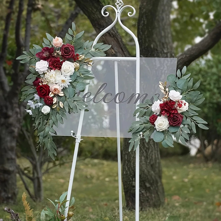 Artificial Flower Wedding Arch Decorations Welcome Sign Bohemian