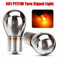Car Indicator Light Turn Signal Chrome Plated Amber Bulbs 581 BAU15S