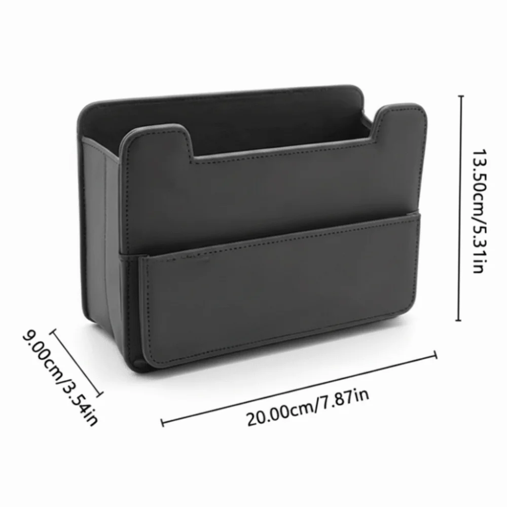 Foldable Design Car Interior Storage Organizer Leather Material Leatherette Material Car Trash Bin Multifunction Design Zpaxo