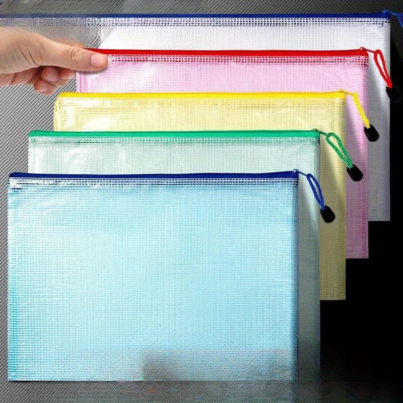 10-Pack Mesh Zipper Pouches A4 A5 A6 Document File Folders Mesh File Pouches Zpaxo