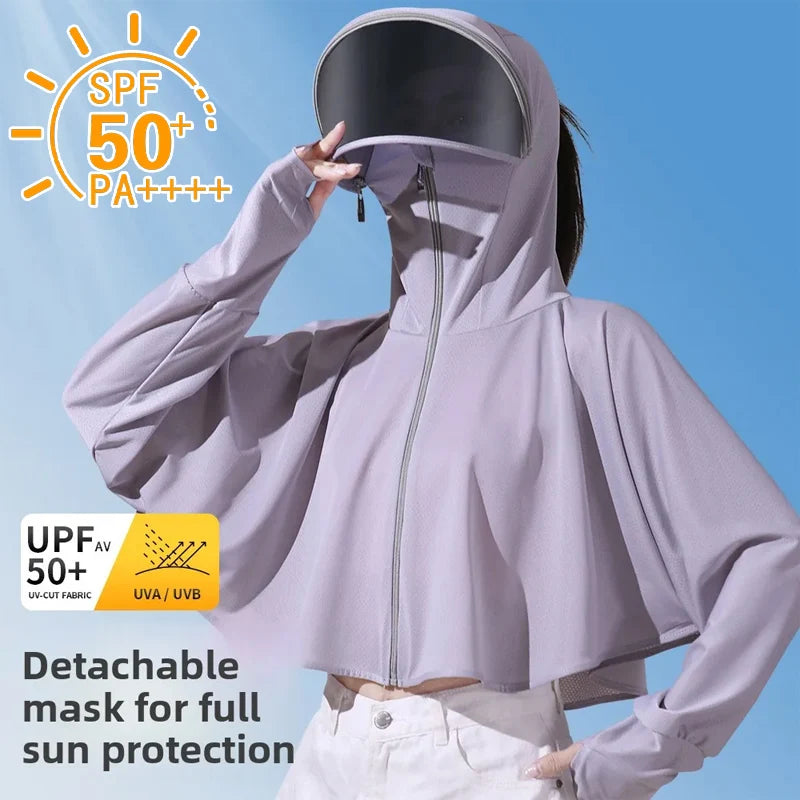 Women's Summer Ice Silk Sun Protection Jacket Lightweight Breathable