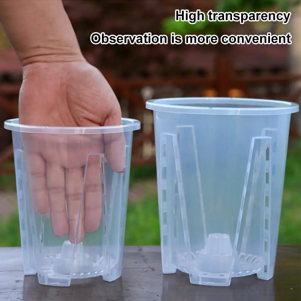 Clear Orchid Planter PP Plastic Pot | Air Holes & Drainage Orchid Planter Pot Zpaxo