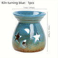 Kiln-changed Star-moon Romantic Small Incense Burner Festive Zpaxo Kiln turns blue