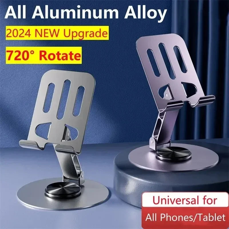 Adjustable Folding 720° Rotating Aluminum Alloy Tablet Holder Portable Stand for iPad Mobile Phone Desktop Live Mount Zpaxo