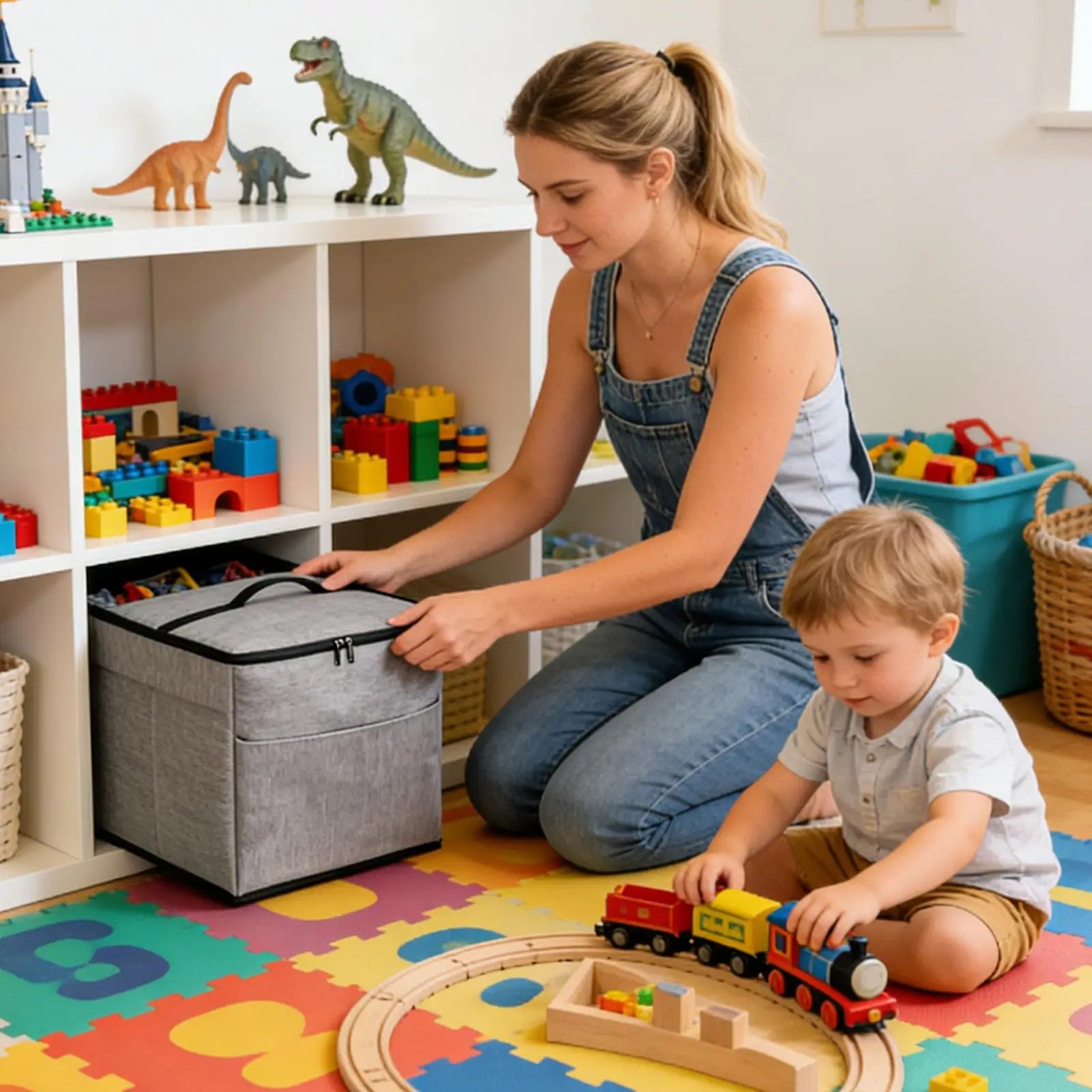 Kids Toy Storage Organizer Washable Foldable Large Capacity Toy Storage Bags With Zipper For Building Blocks Dolls Boys Girls Zpaxo