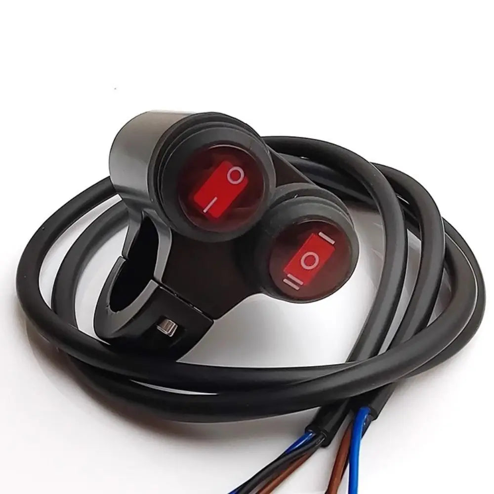 Dual Button Motorcycle Light Switch Waterproof Handlebar Mount Switch Button DC12V Headlight On/Off Switch Zpaxo