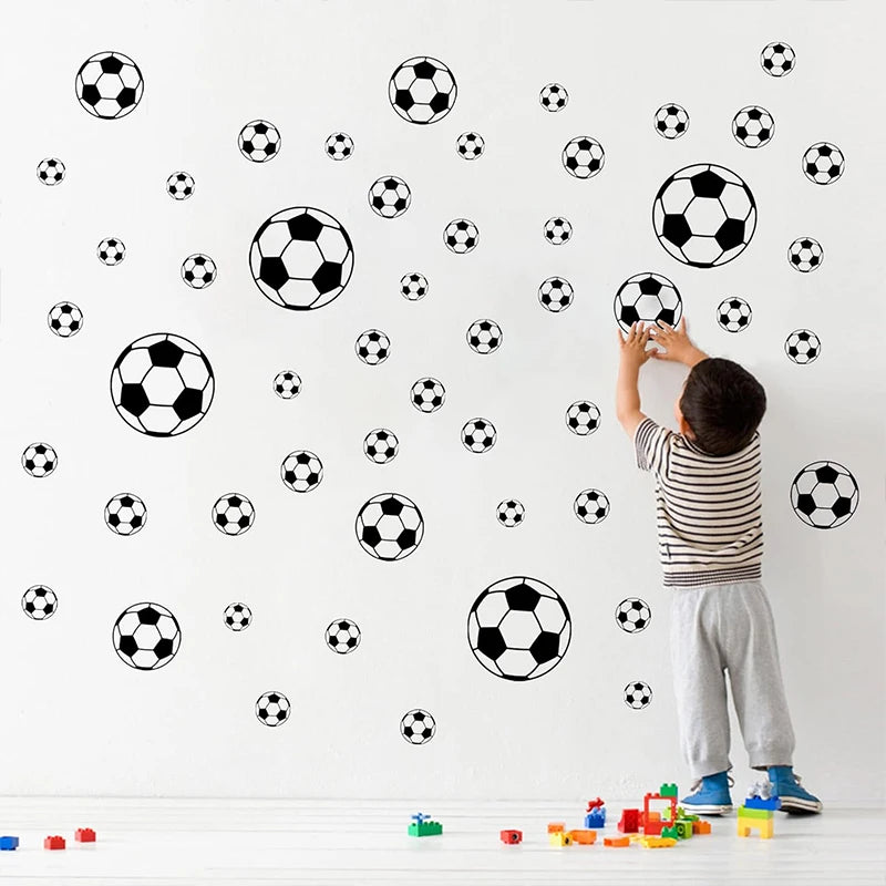 Football Soccer Wall Stickers Self-Adhesive Vinyl Wall Decals for Kids Sport Bedroom Refrigerator Sticker Home Decoration Zpaxo