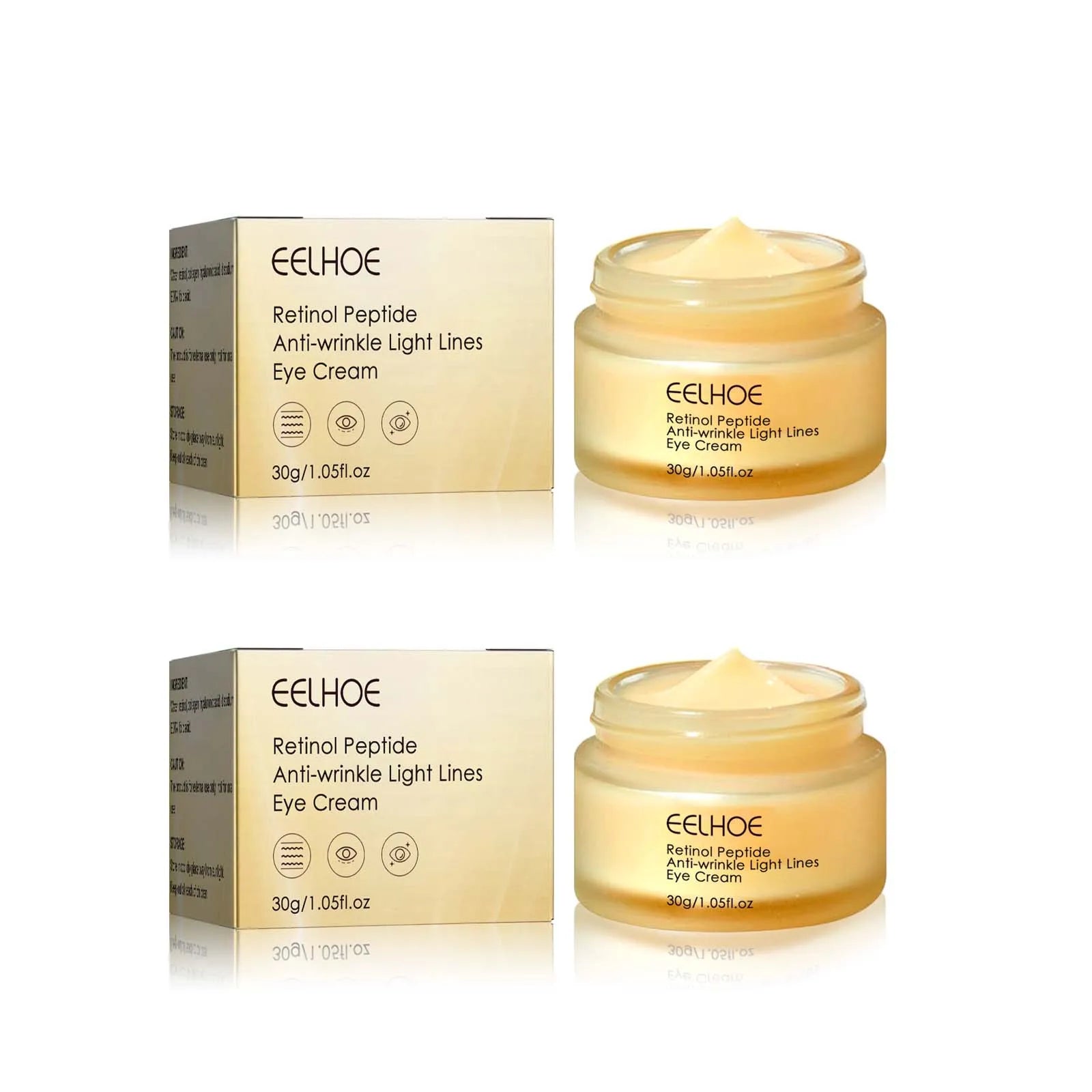 Retinol Peptide Eye Cream – Dark Circles & Puffiness Relief Eye Cream Zpaxo 2 x 30g Boxed